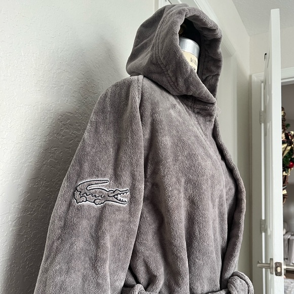 Lacoste Gray Hooded Robe - Picture 8 of 8